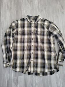 CARHARTT Men's Long Sleeve Check Plaid Flannel Shirt XL Green Blue White